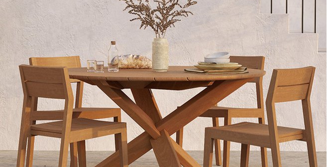ETNICRAFT Teak Circle outdoor dining table